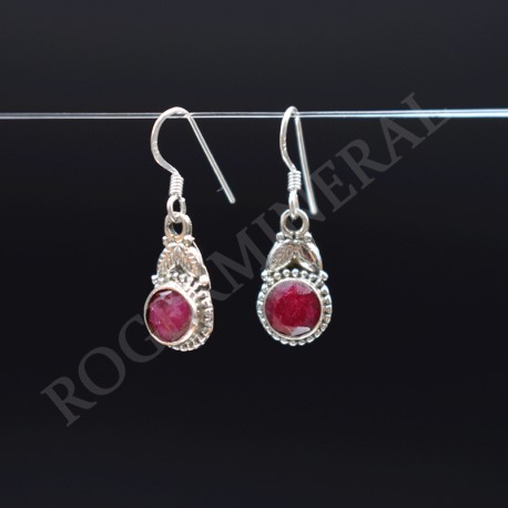 Boucle d'oreille Rubis argent 1
