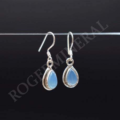 Boucle d'oreille Calcédoine argent 1