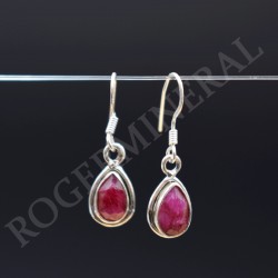 Boucle d'oreille Rubis argent 1