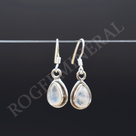 Boucle d'oreille Pierre de Lune argent 1
