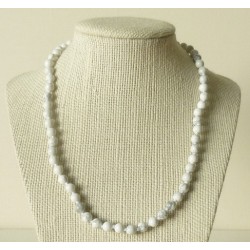 Collier Howlite (Magnésite) Perle ronde 4mm