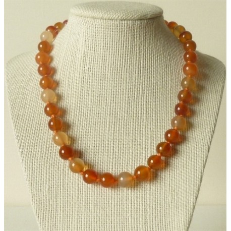 Collier Cornaline Perle ronde