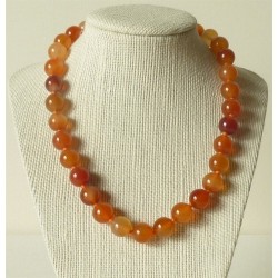 Collier Cornaline Perle ronde