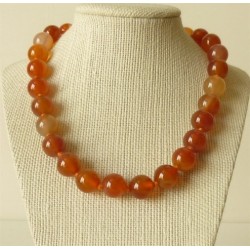 Collier Cornaline Perle ronde