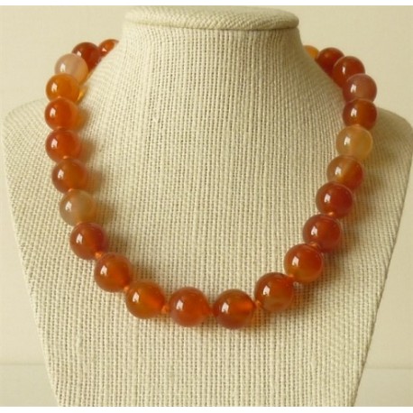 Collier Cornaline Perle ronde