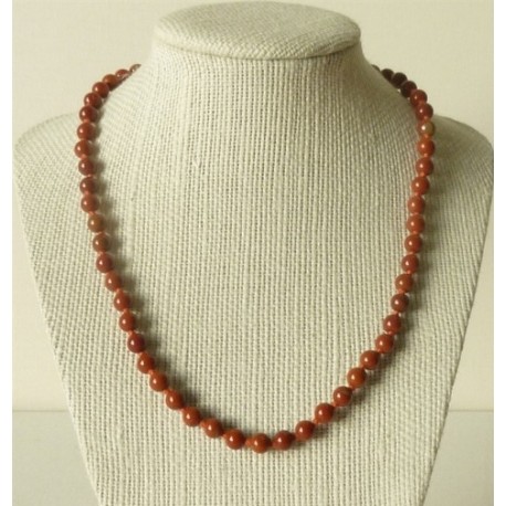 Collier Jaspe rouge Perles rondes