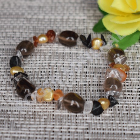 Bracelet Quartz rose lamelles