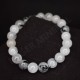 Bracelet quartz avec inclusions de tourmaline noire perles rondes 8mm