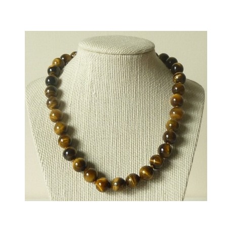 Collier Oeil de Tigre Perle ronde