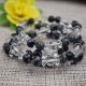 Bracelet Cristal de roche et Obsidienne mouchetée