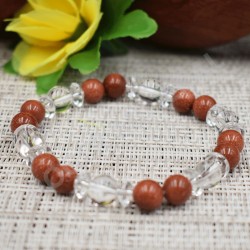 Pulsera Cristal de roca y piedra sol (ind)