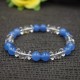 Bracelet Cristal de roche et Quartz teinté bleu