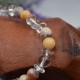 Bracelet Cristal de roche et Jaspe Jaune