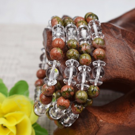 Bracelet Obsidienne mouchetée lamelles