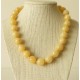 Collier Calcite Jaune Perles Rondes 10mm