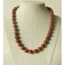 Collier pierre de soleil Perles rondes 10mm