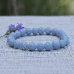Angélite bracelet perles rondes 8mm