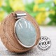 Pendentif Aigue Marine verte et argent 4