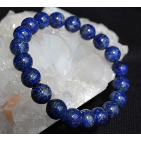 Bracelet Lapis Lazuli perles rondes 10mm