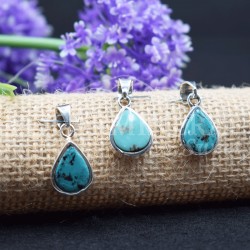 Pendentif Turquoise d'Arizona serti argent