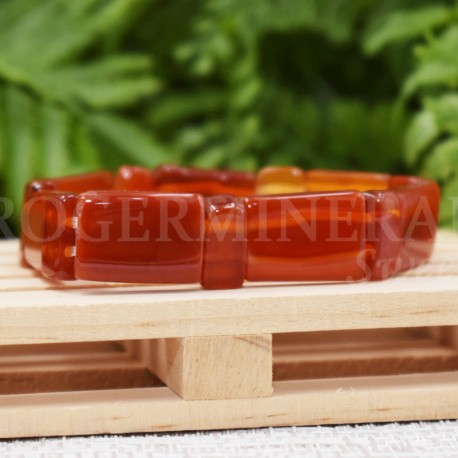 Pulsera Cornalina perlas cuadradas