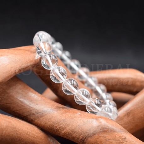 Bracelet Cristal de roche perles rondes 10mm