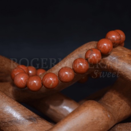 Bracelet Jaspe rouge perles rondes 10mm