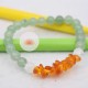 Bracelet fille en Aventurine, Cristal de roche et Ambre