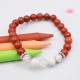 Bracelet garçon en Jaspe rouge, Howlite et Cristal de roche
