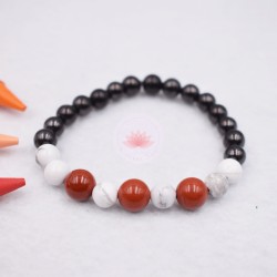 Bracelet enfant Shungite, Howlite et Jaspe Rouge
