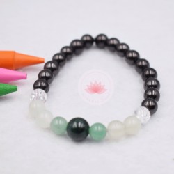 Bracelet enfant Shungite, Cristal de roche, Jade, Aventurine et Malachite