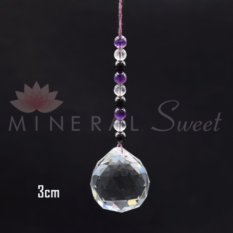 Boule Feng-shui à suspendre 6cm + divers pierres