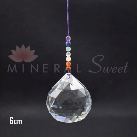 Boule Feng-shui à suspendre 6cm + divers pierres