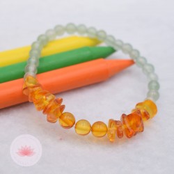 Bracelet garçon en Aventurine et Ambre