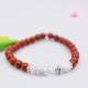 Bracelet garçon en Jaspe rouge, Howlite et Cristal de roche