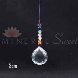 Boule Feng-shui à suspendre 3cm + divers pierres