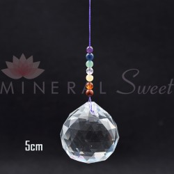 Boule Feng-shui à suspendre 5cm + divers pierres
