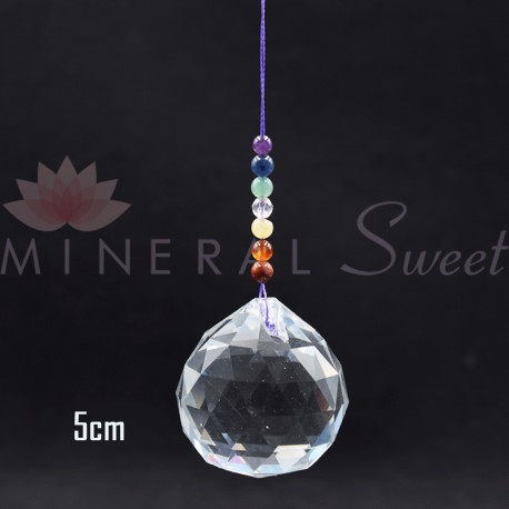 Boule Feng-shui à suspendre 5cm + divers pierres