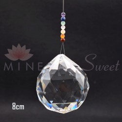 Boule Feng-shui à suspendre 8cm + divers pierres