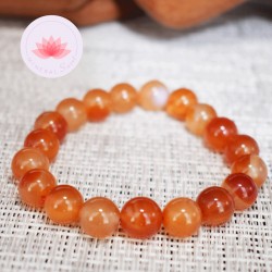 Bracelet Cornaline perles rondes 10mm