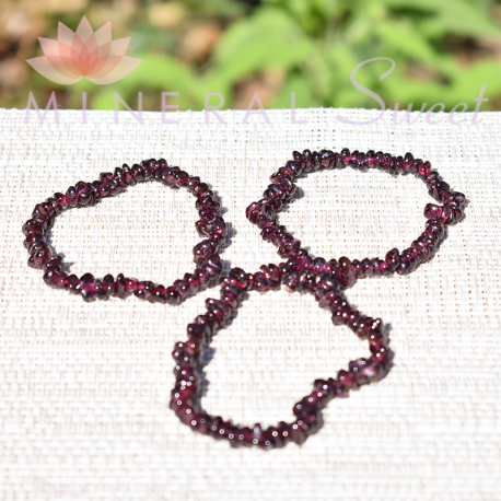 Grenat bracelet perles rondes 4mm