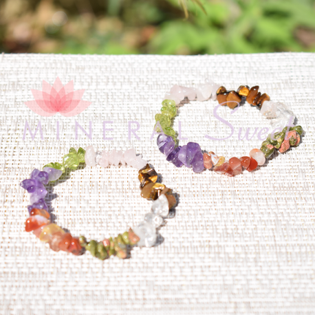 Bracelet Multi-pierres baroque naturelles et teintées