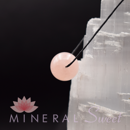 Pendentif Quartz Rose + cprdon