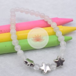 Bracelet fille en Pierre de lune et Cristal de roche