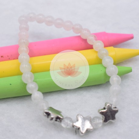 Bracelet fille en Pierre de lune et Cristal de roche