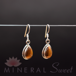 Boucle d'Oreille Oeil de Tigre argent 1