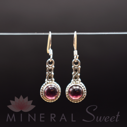 Boucle d'oreille Grenat argent 4