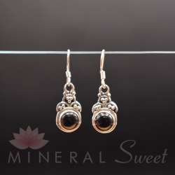 Boucle d'oreille Tourmaline Noire argent 2