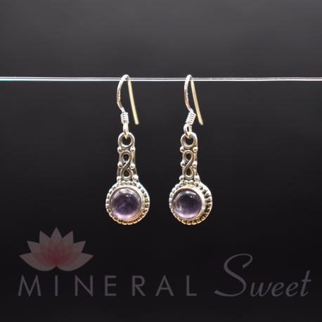 Boucle d'oreille Améthyste argent 1