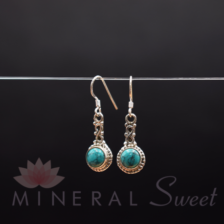 Boucle d'oreille Turquoise argent 1